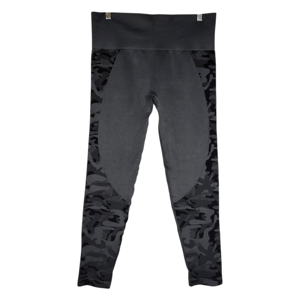 Zyia Active Leggings Women's XL Black Gray Camo Bootie Shaping Athleisure‎ Yoga